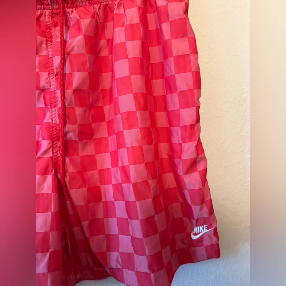 Nike Red Plaid Y2k Aesthetic Athletic Shorts - Picture 3 of 6